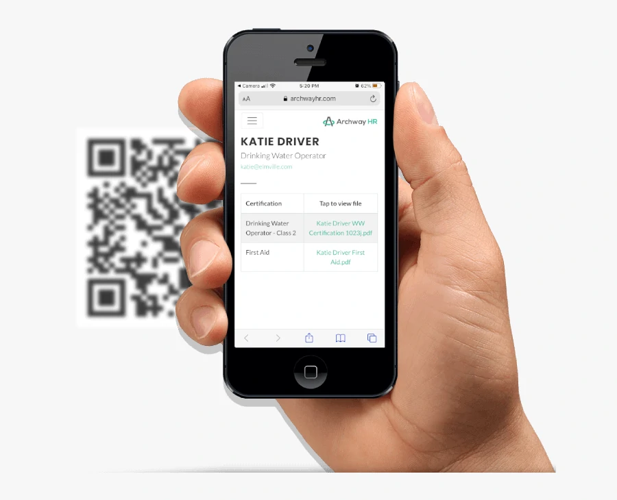 Showing Employee QR Code Files